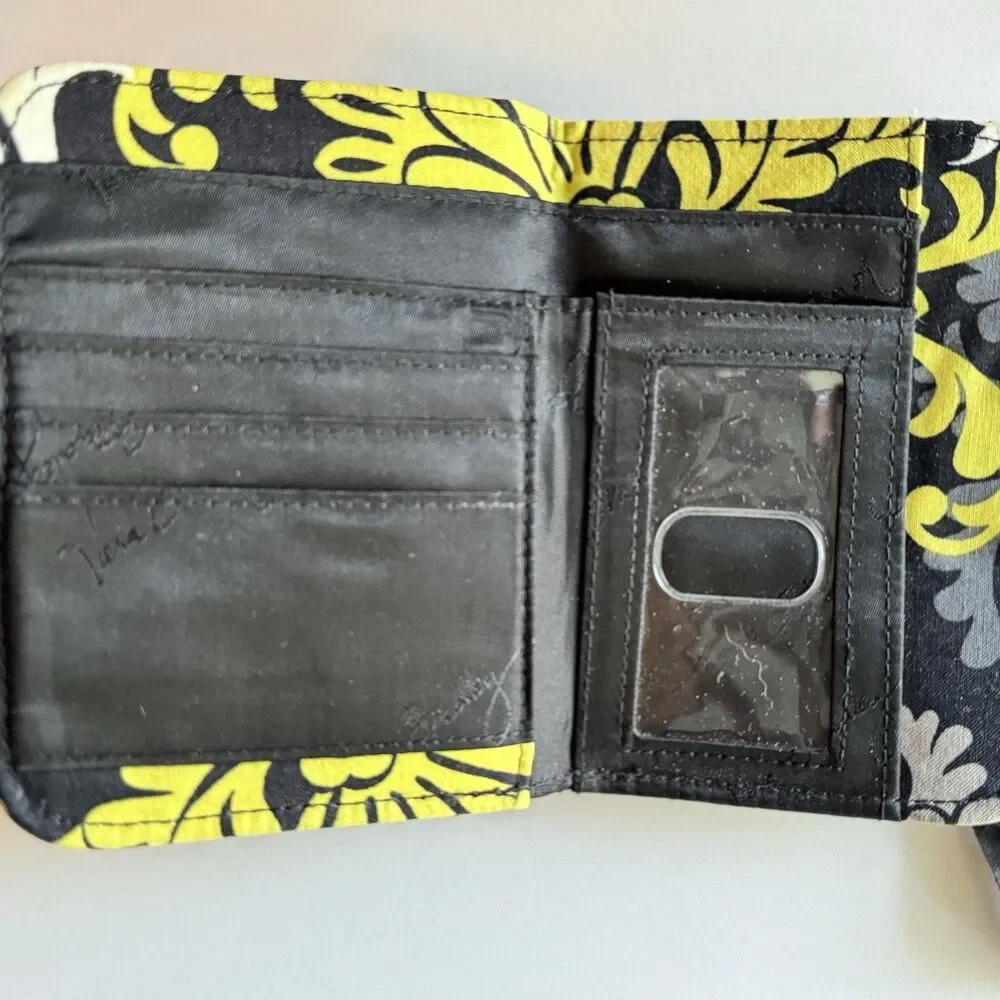 Vera Bradley Floral‎ Quilt Baroque Wallet Coin Purse Black Green 2012 - Picture 2 of 4